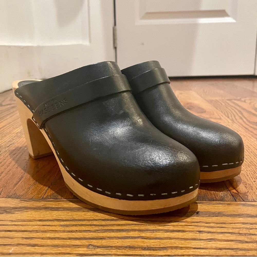 Swedish Hasbeen Slip In Classic clog in Black Sz 39
